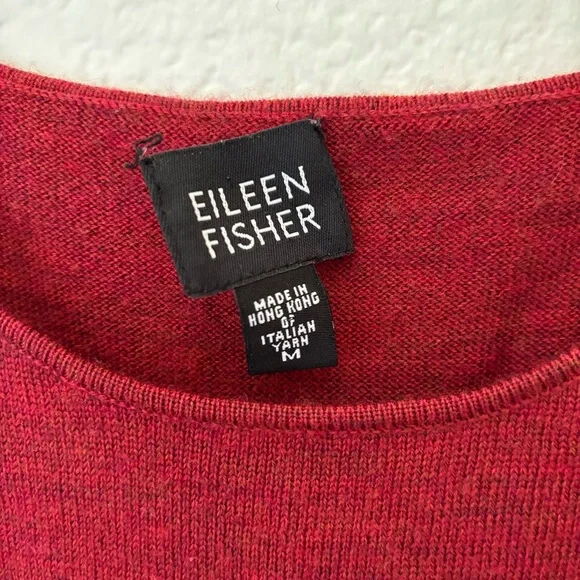 Eileen Fisher maroon 100% Merino wool tank top sleeveless size medium - Picture 2 of 4